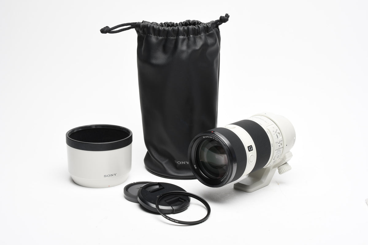 Sony FE 70-200mm F4 G OSS SEL7200G w/hood, caps, collar, pouch, +UV, Mint-