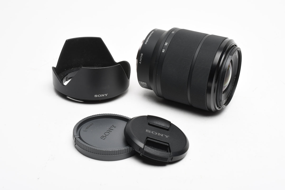 Sony FE 28-70mm f3.5-5.6 OSS E-Mount lens SEL2870, caps, hood, Great!