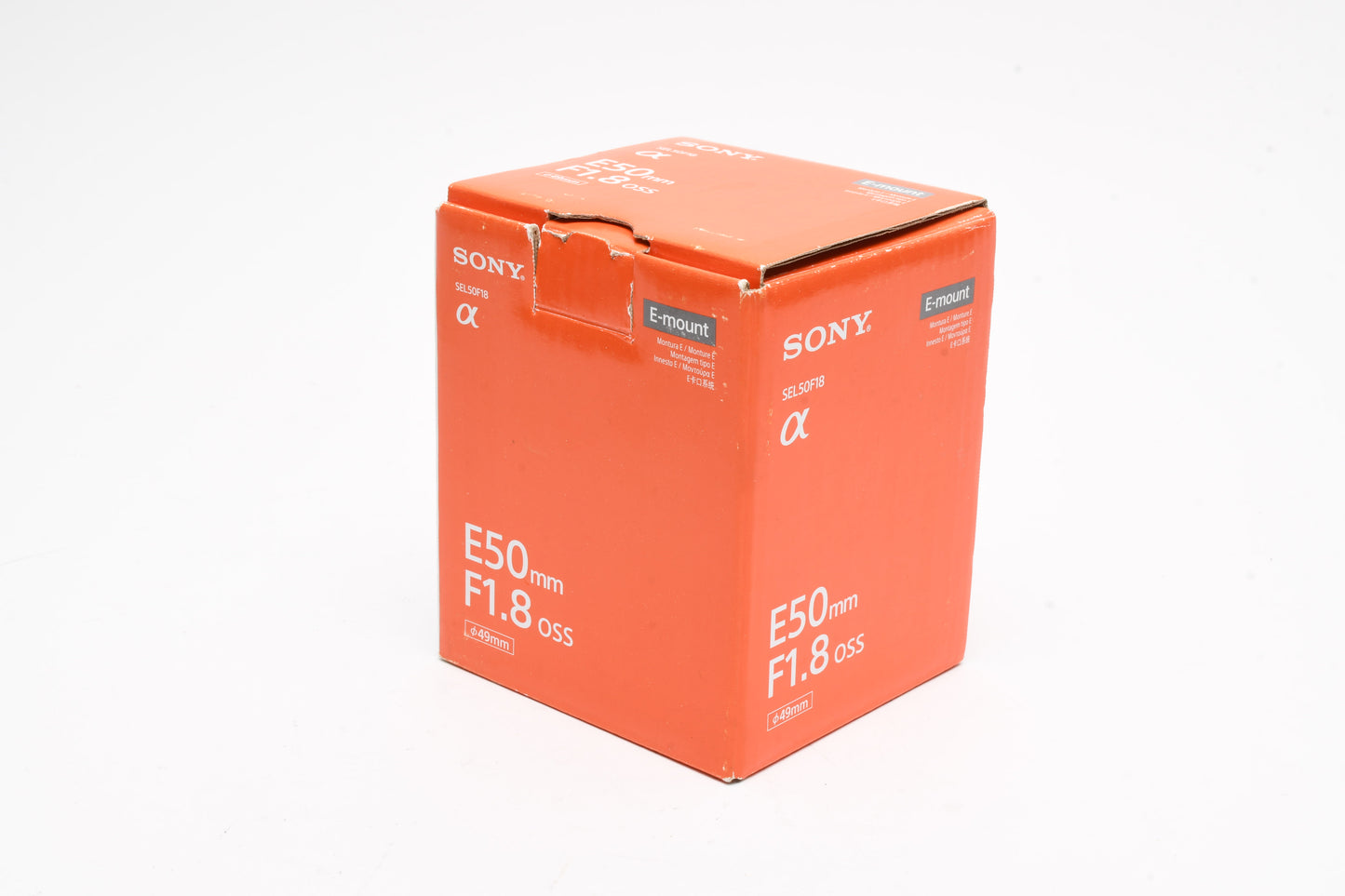 Sony 50mm f1.8 FE SEL50F18F Prime lens, Hood, Box, Clean