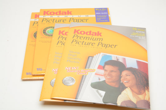 60 sheets Kodak Premium Ink Jet Photo Paper 8.5x11" High Gloss / Satin