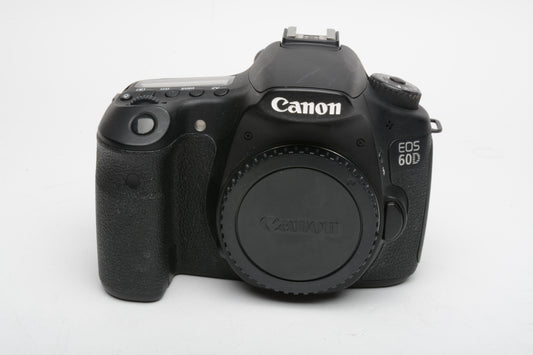 Canon EOS 60D DSLR Body w/battery, charger, strap, 6111K acts, tested, *Read