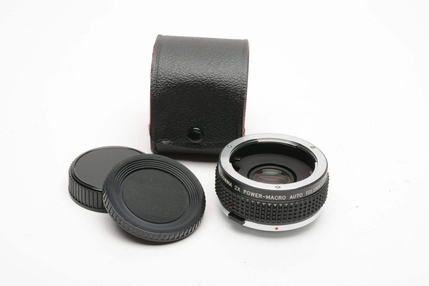 Cosina 2X Teleconverter for Olympus 35mm OM System, caps + case, clean