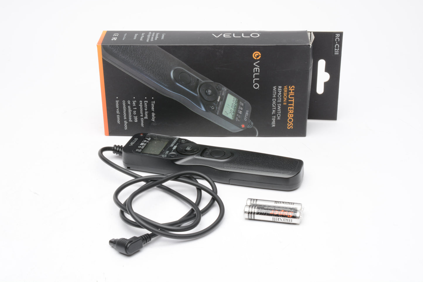 Vello Shutterboss V2 RC-C2II Remote switch digital timer intervalometer boxed for Canon