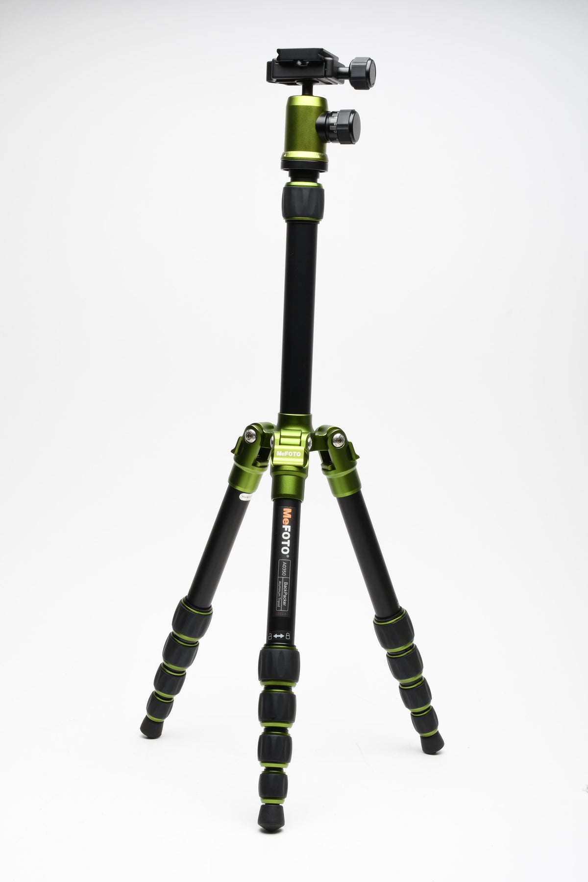 MeFoto BackPacker A0350 Aluminum Travel Tripod Green W/ Q0 Ball Head, Case+QR Plate