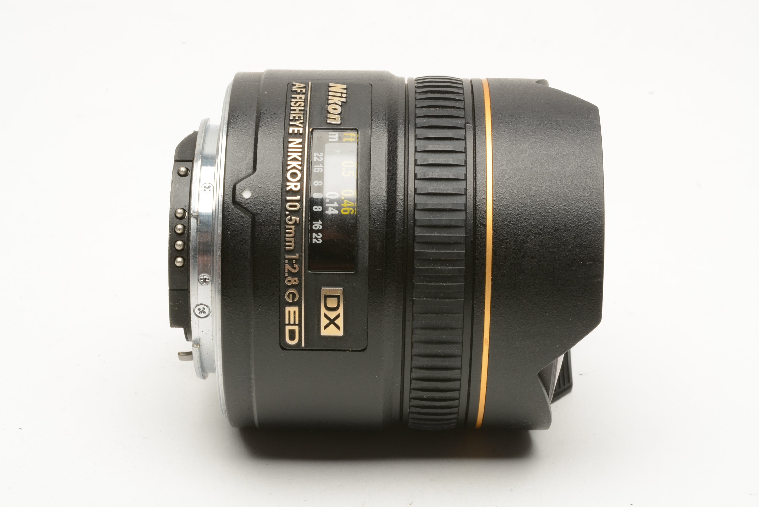 Nikon AF Fisheye Nikkor 10.5mm f2.8G ED wide lens, caps, clean & sharp