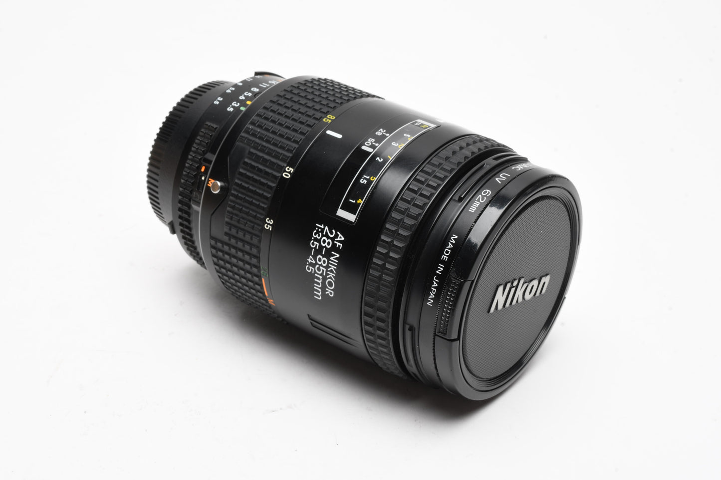 Nikon AF 28-85mm f3.5-4.5 macro zoom lens, caps, UV, Box, Great!