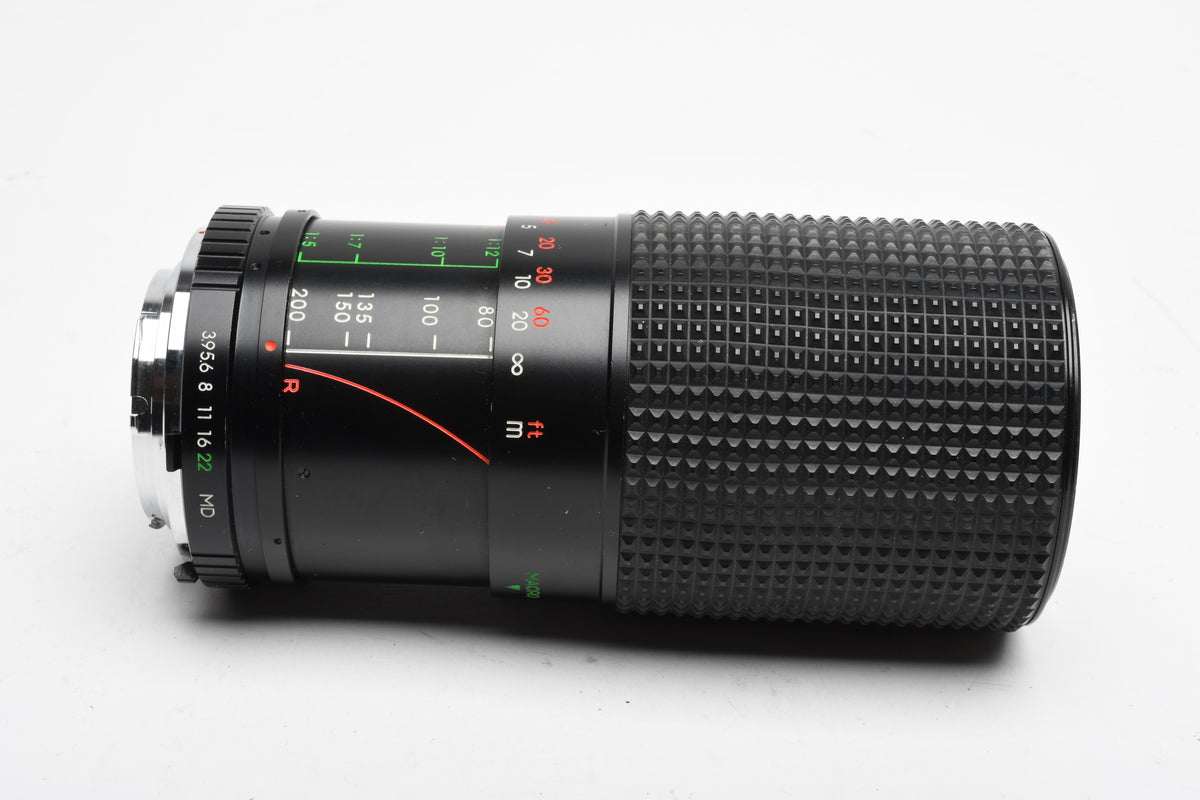 Albinar ADG 80-200mm f3.9 Tele zoom lens for Minolta MD Mount, Caps, Good