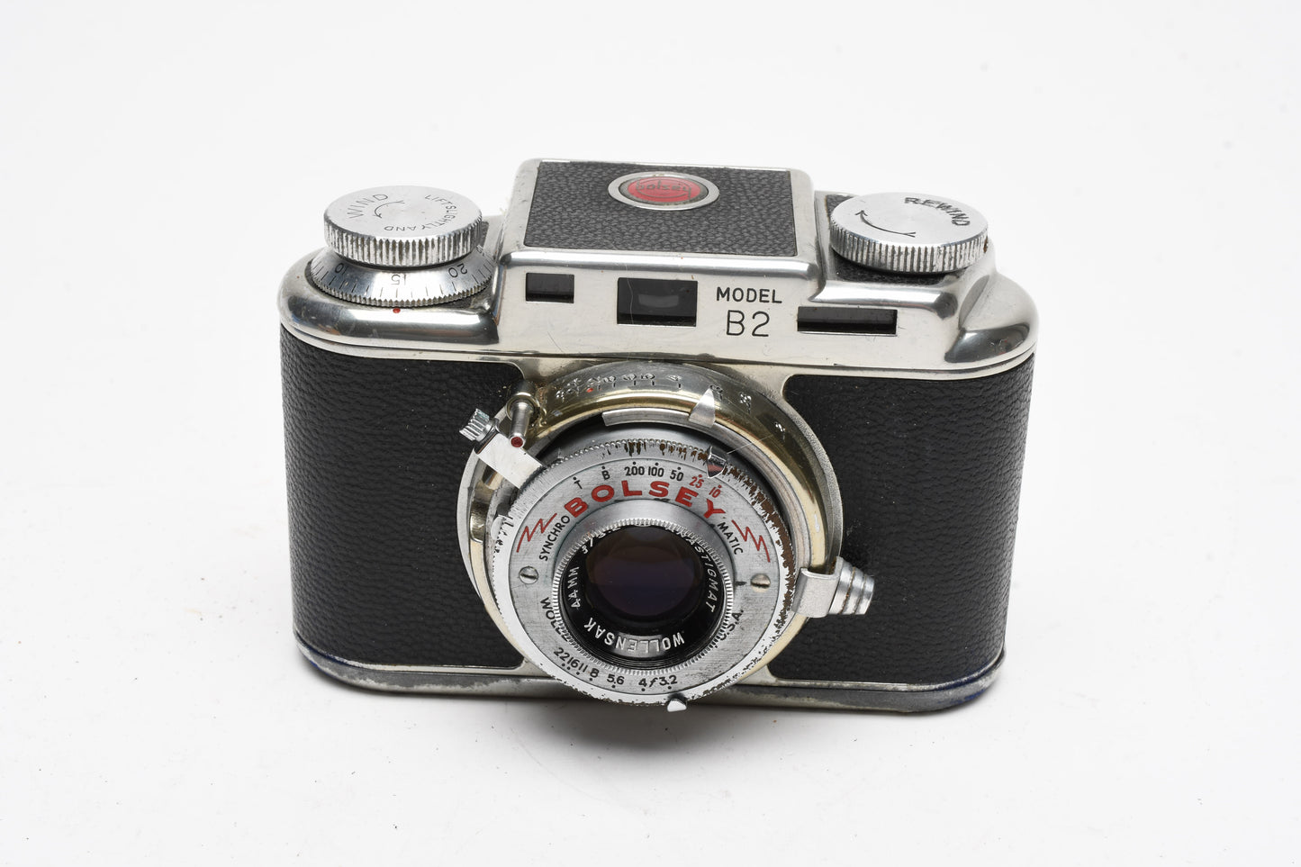Bolsey Model B2 35mm camera w/44mm f3.2 lens, case, for Parts/Repair