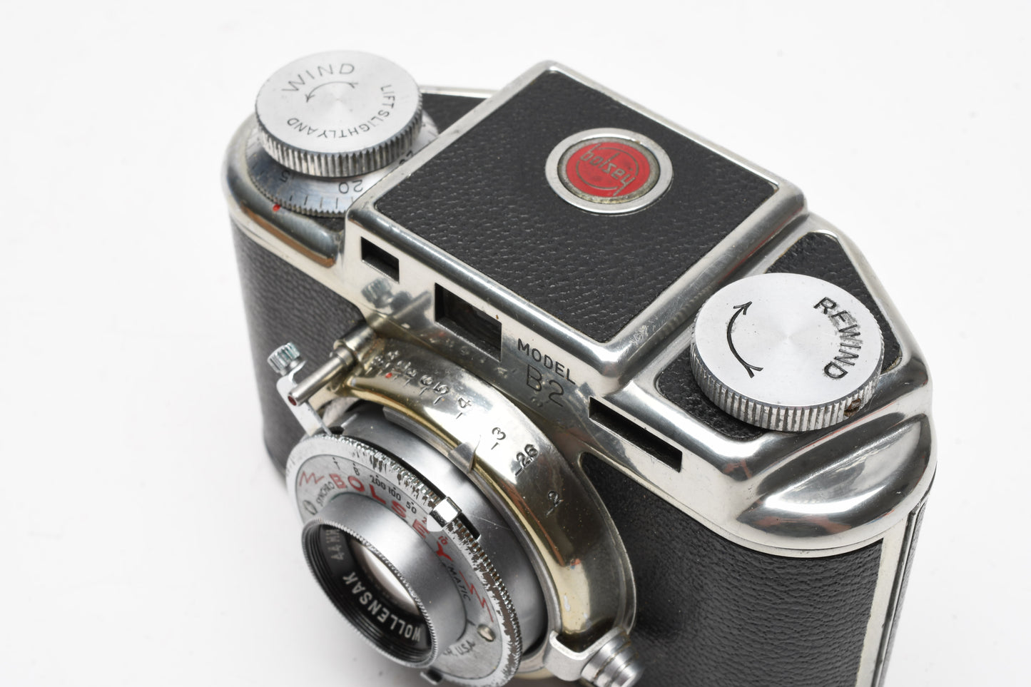 Bolsey Model B2 35mm camera w/44mm f3.2 lens, case, for Parts/Repair