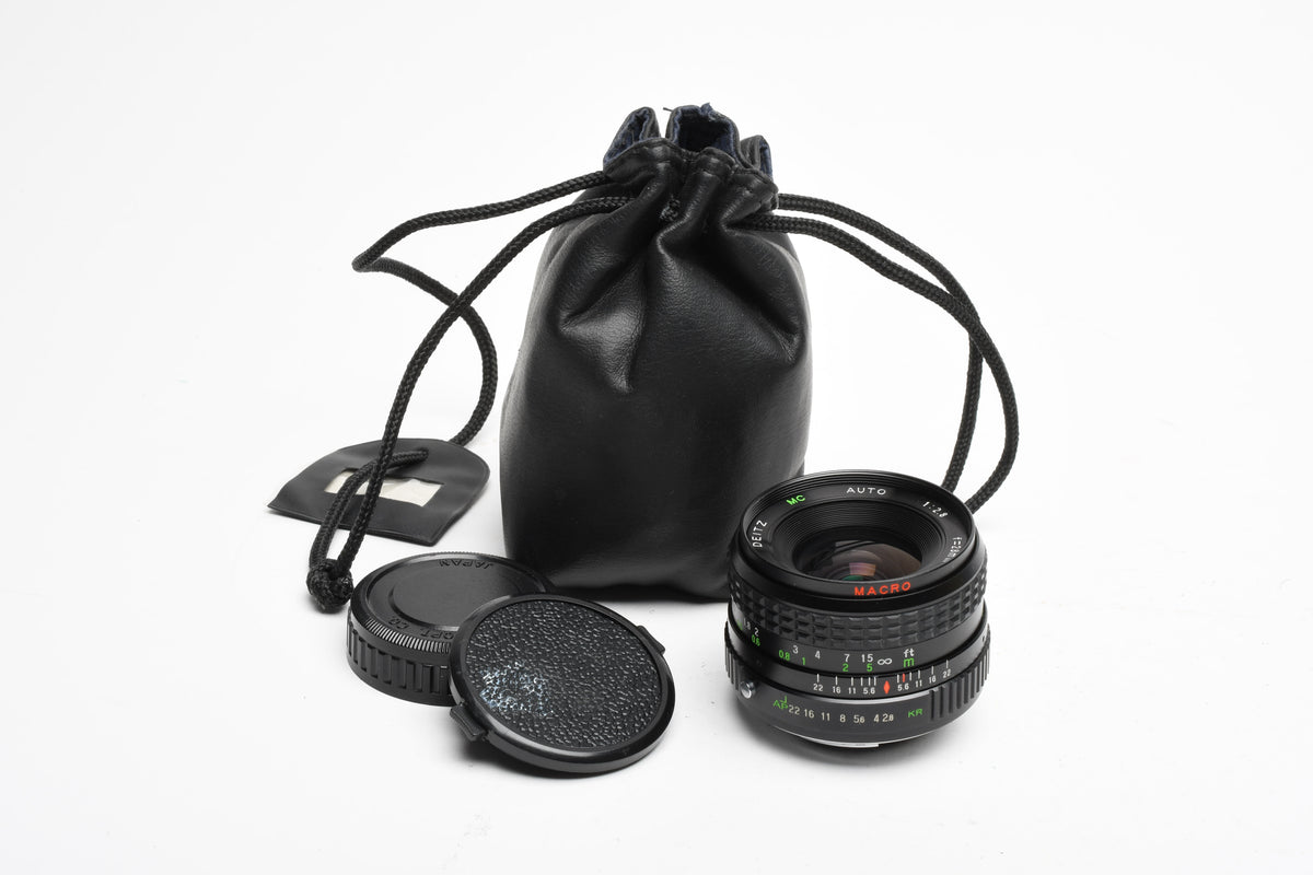 Deitz 28mm F2.8 Wide Angle Macro Lens, Pouch, PK Mount, Great!