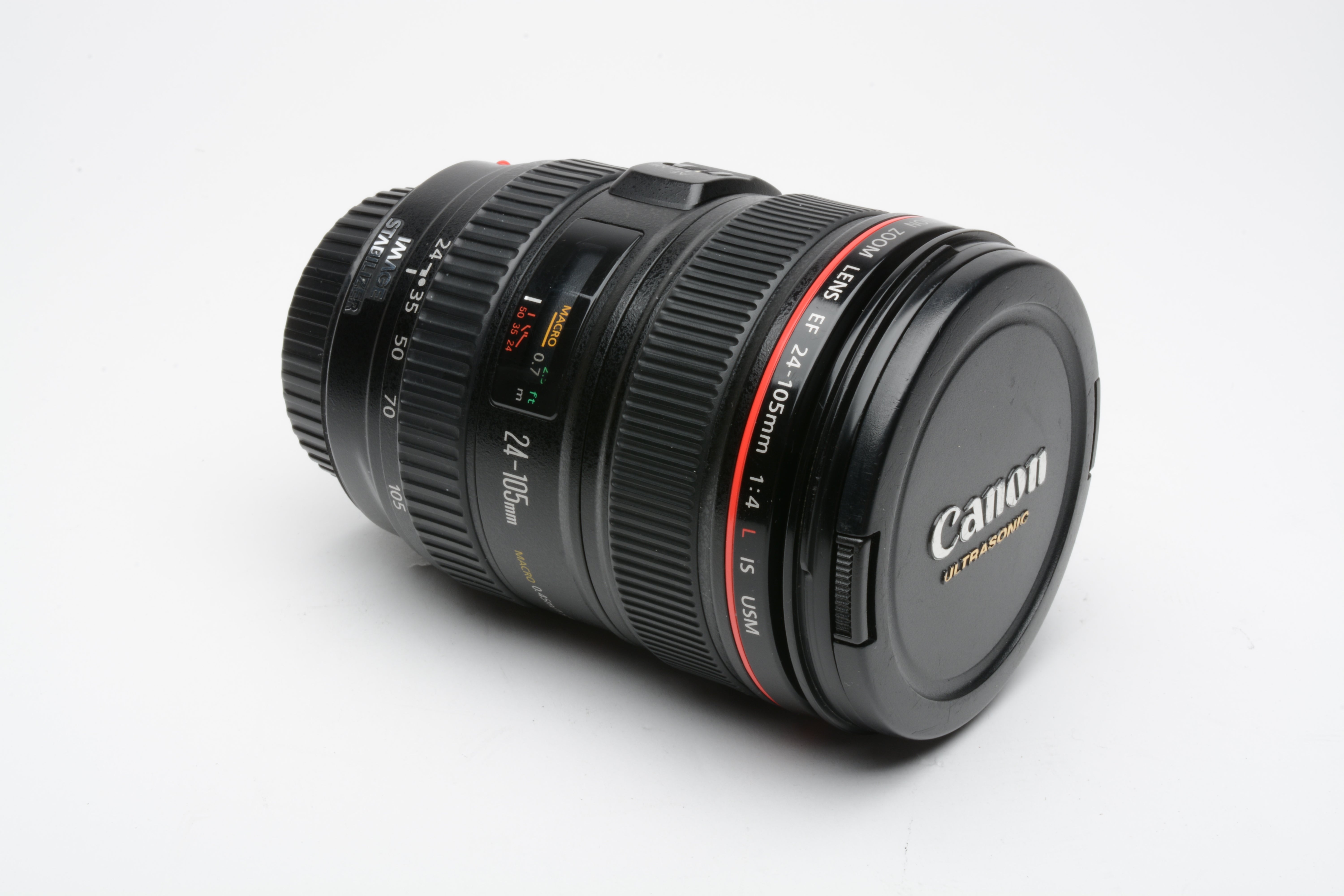 Canon EF 24-105mm f4L IS USM zoom lens, caps, pouch, USA Version