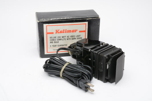 Kalimar Deluxe 250W AC video light w/Barn doors and bulb