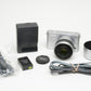 Nikon 1 J1 w/Nikkor 30-110mm zoom lens (Silver), batt+charger+strap, Mint-