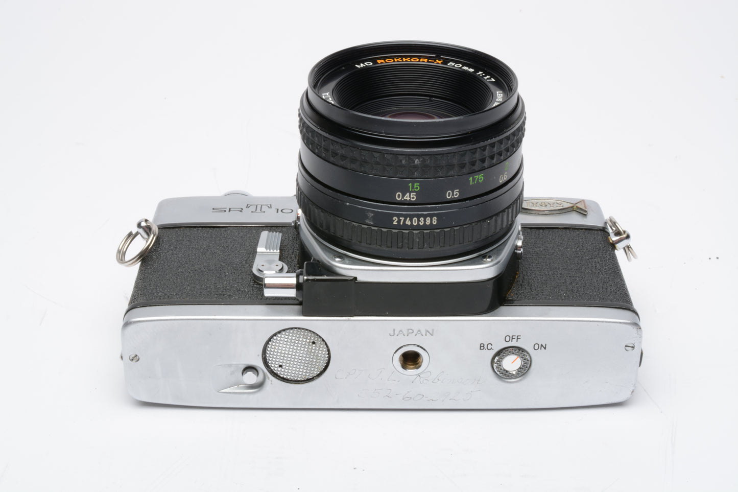 Minolta SRT-101 35mm SLR w/Rokkor-X 50mm f1.7 Prime lens, new seals, case, tested