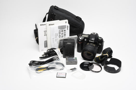 Nikon D70 DSLR w/18-70mm f3.5-4.5G ED VR bundle, Only 1660 Acts! + Case
