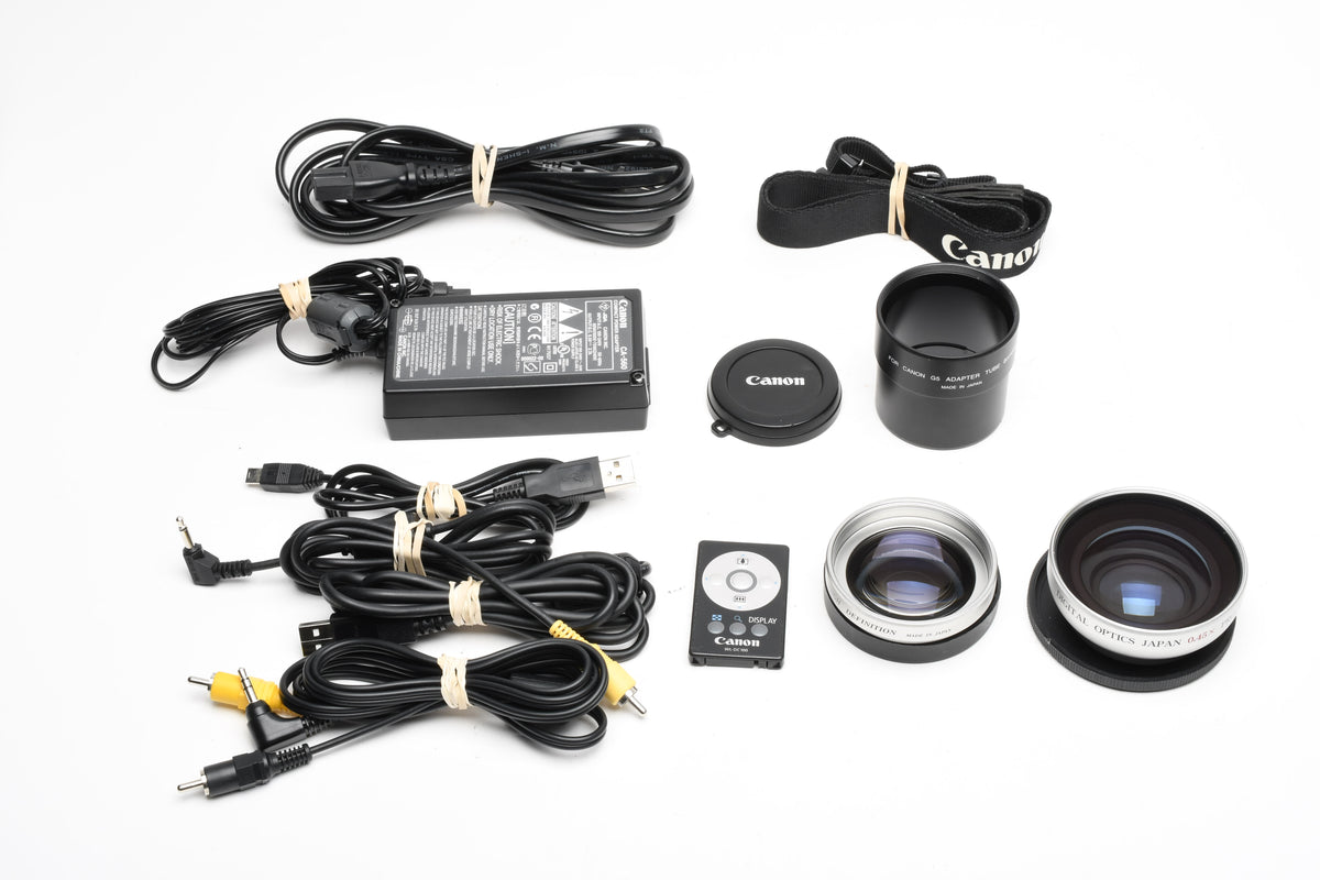Canon PowerShot G5 5MP Digital Point&Shoot camera, Batt+Charger, lenses, remote, Great!