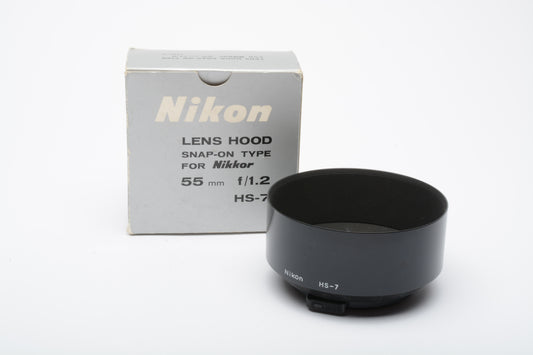 Nikon HS-7 Metal Lens Hood, Mint, Boxed