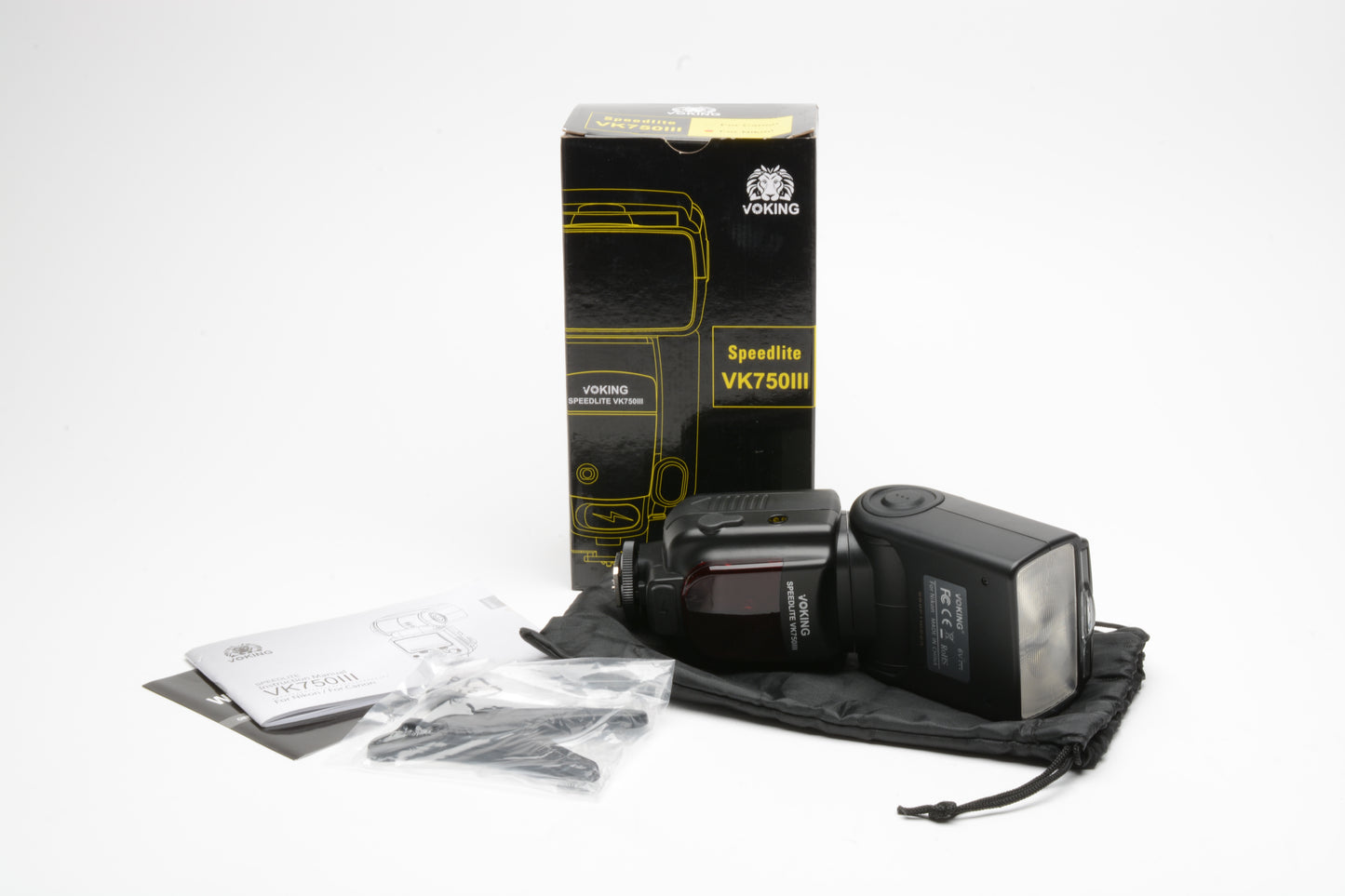 Voking VK750 III Speedlite flash for Nikon, Mint, Boxed, stand, Tested