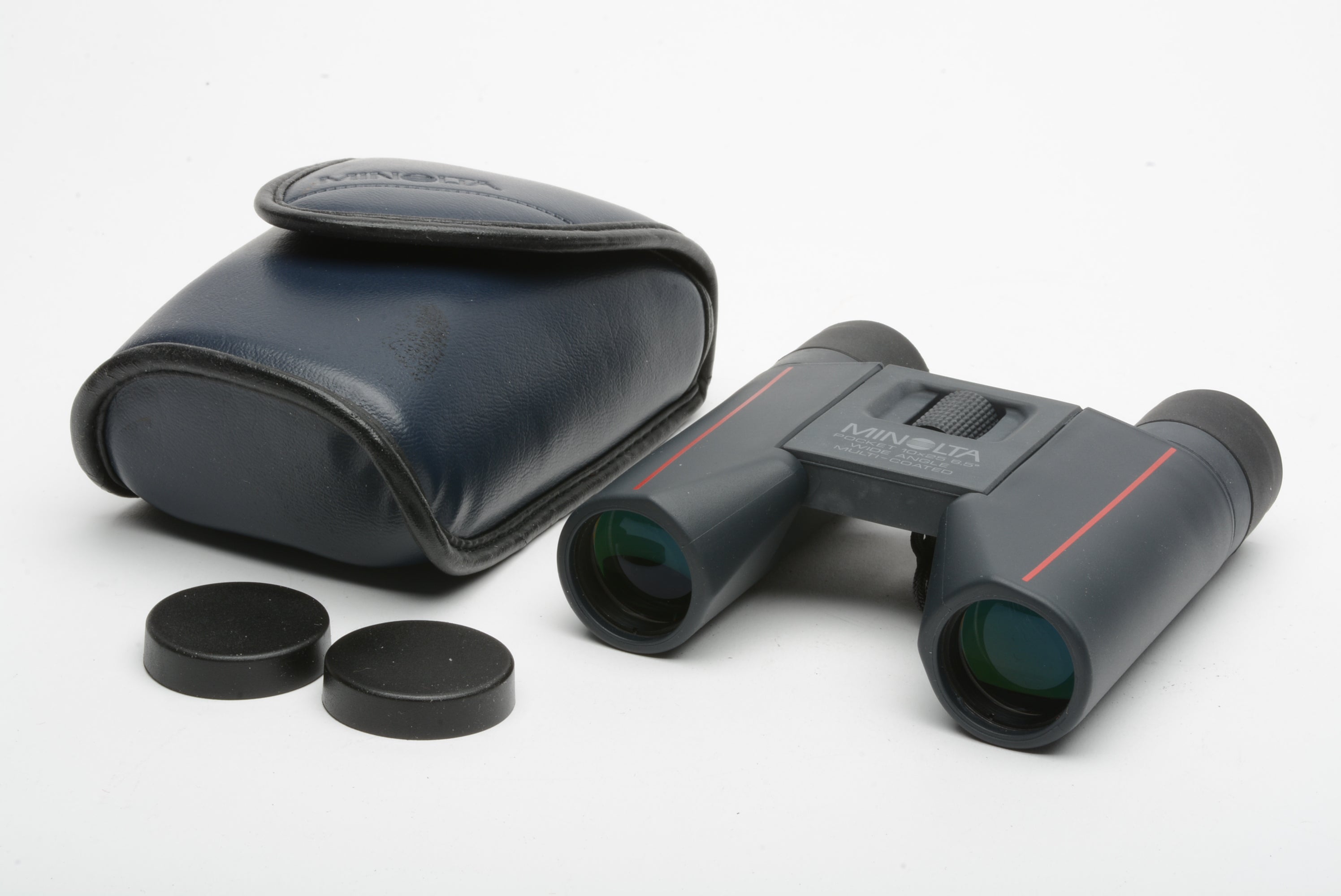 Minolta Pocket Binoculars 10x25 6.5 Degrees Multi-Coated w/Case, caps, nice