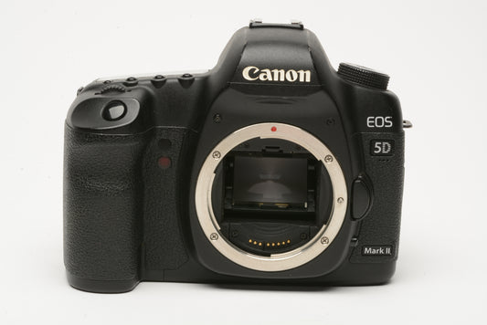 Canon EOS 5d Mark II DSLR Body, 3batts, charger, intervalometer++, only 29K acts