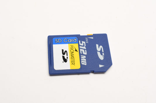 Promaster 512MB SD card, Formatted