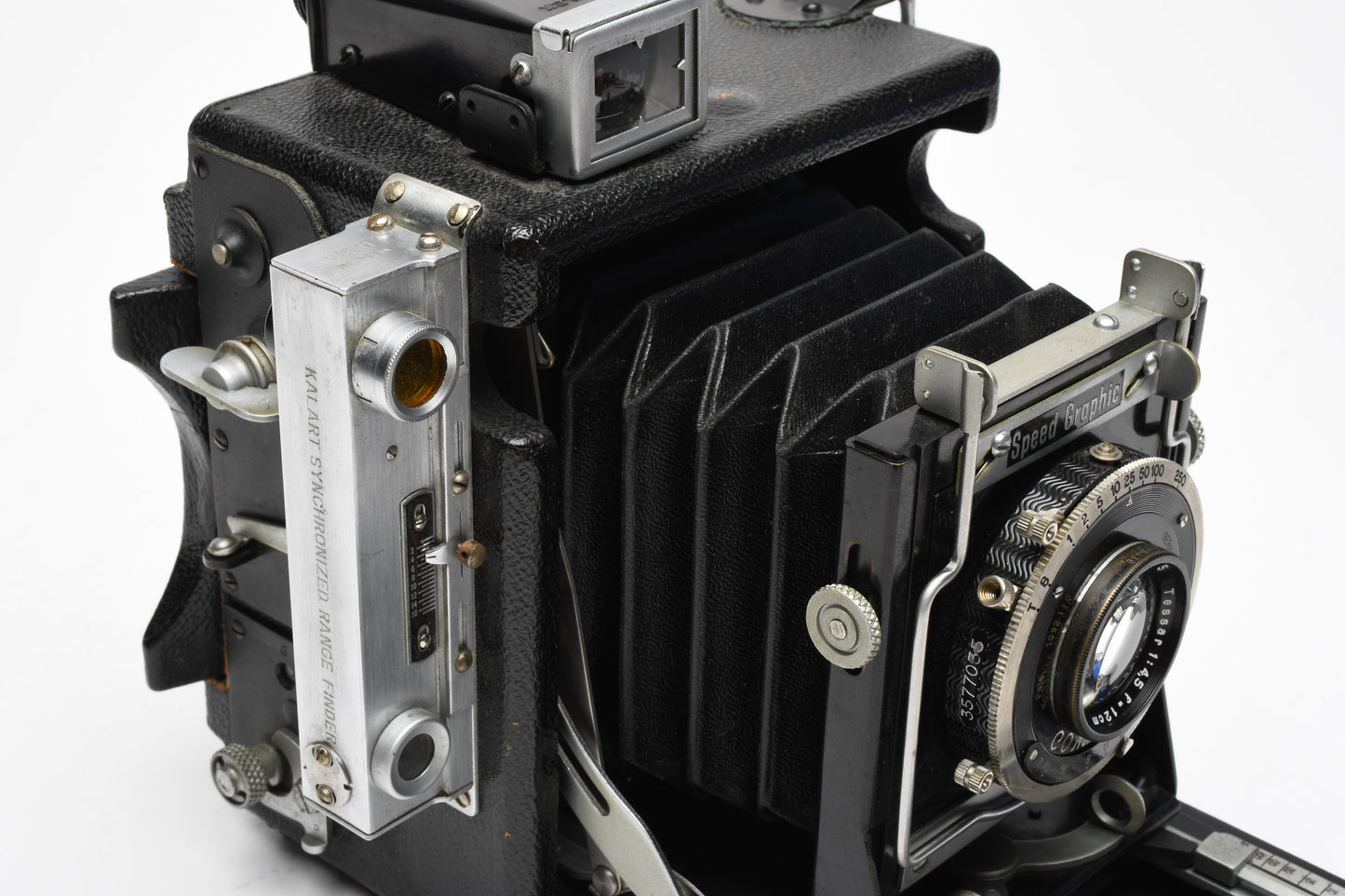 Graflex Speed Graphic 2 1/4 x 3 1/4 Field Camera w/Tessar 12cm f4.5 Lens, tested
