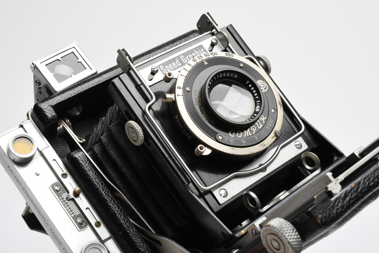 Graflex Speed Graphic 2 1/4 x 3 1/4 Field Camera w/Tessar 12cm f4.5 Lens, tested