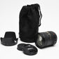 Nikon AF-S Nikkor 18-200mm F3.5-5.6G ED VR DX zoom lens, Pouch, Hood, Mint-