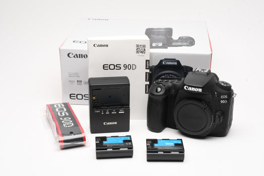 Canon EOS 90D DSLR Body, 56 Acts, 2Xbatts, charger, manual box, Nice!