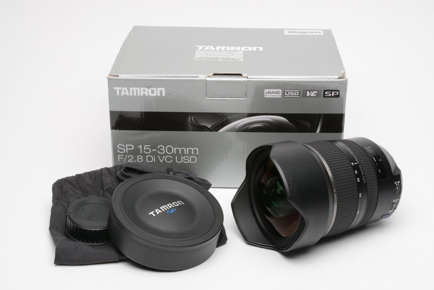 Tamron SP 15-30mm F2.8 Di VC USD A012N for Nikon, caps, USA papers, pouch, nice!