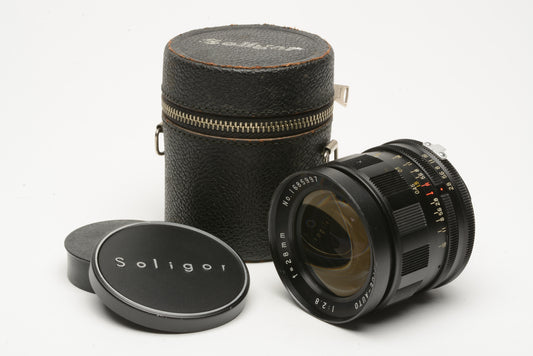 Soligor 28mm f2.8 Minolta MD mount, case, caps, nice & clean