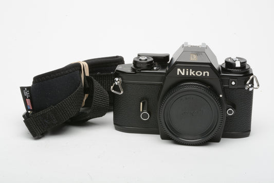 Nikon EM 35mm SLR body only, strap, cap, tested