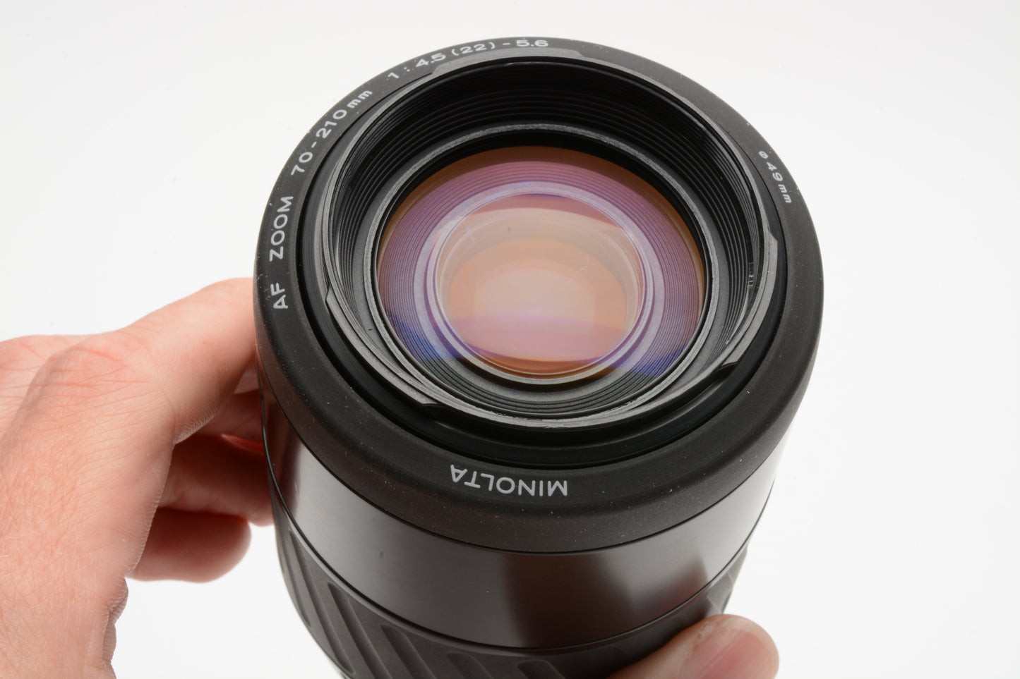 Minolta Maxxum AF Zoom 70-210mm f4.5-5.6 lens, caps, hood, nice & clean