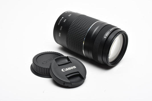 Canon EF 75-300mm f4-5.6 III Telephoto zoom, caps, Good!