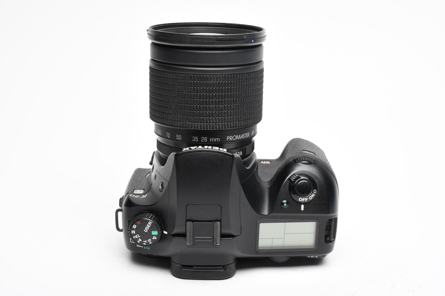 Pentax K20D 14.6MP DSLR w/Promaster 28-200mm Zoom, Only 20K Acts