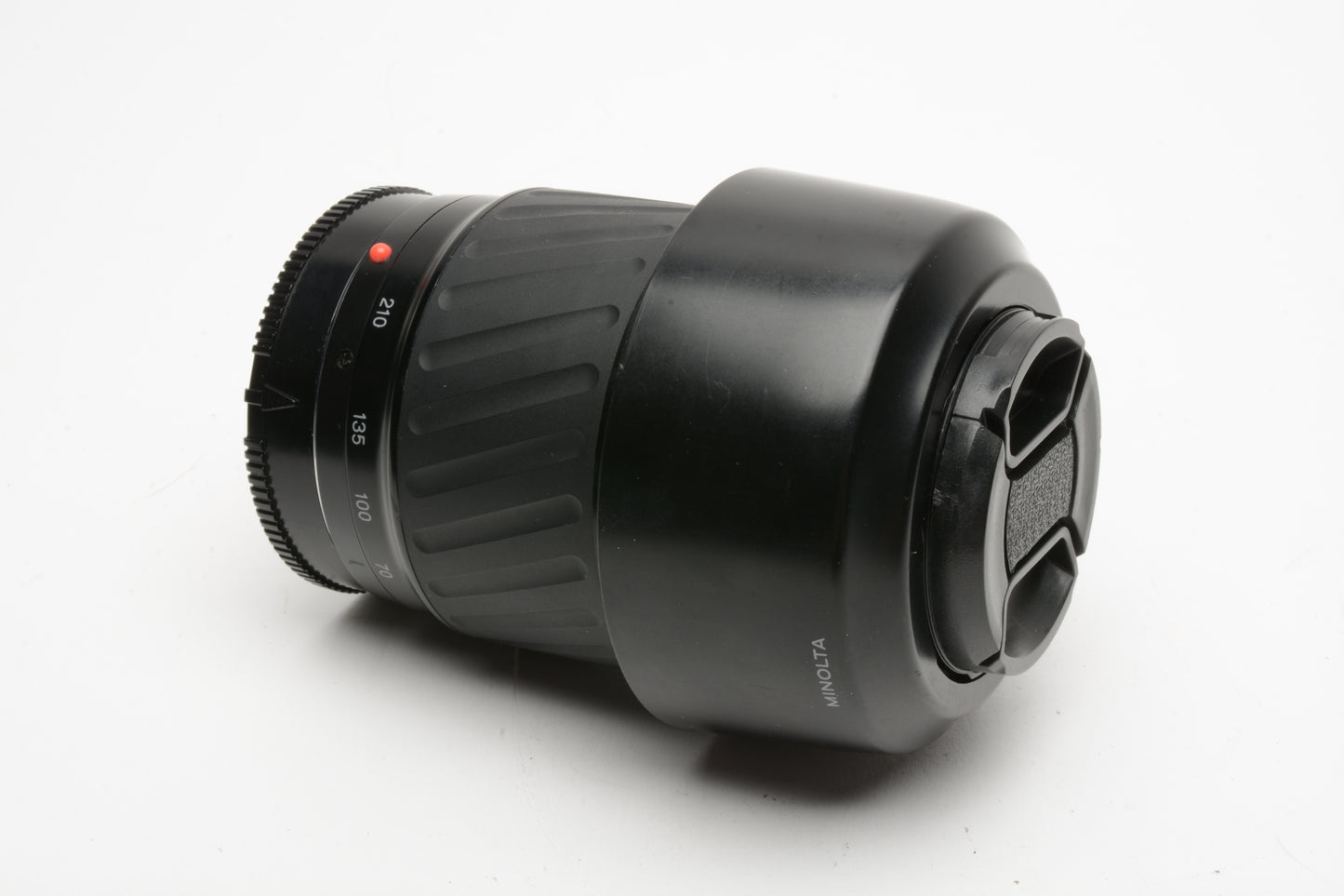 Minolta Maxxum AF Zoom 70-210mm f4.5-5.6 lens, caps, hood, nice & clean