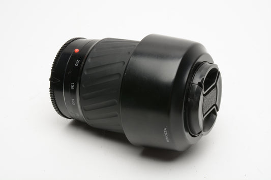 Minolta Maxxum AF Zoom 70-210mm f4.5-5.6 lens, caps, hood, nice & clean