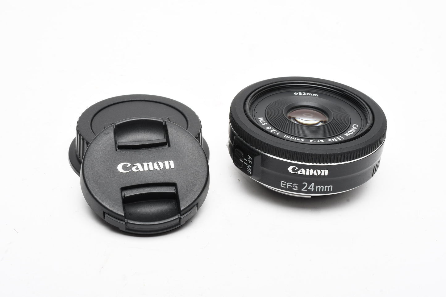 Canon EFS 24mm F2.8 STM Pancake macro lens, w/Caps, Mint