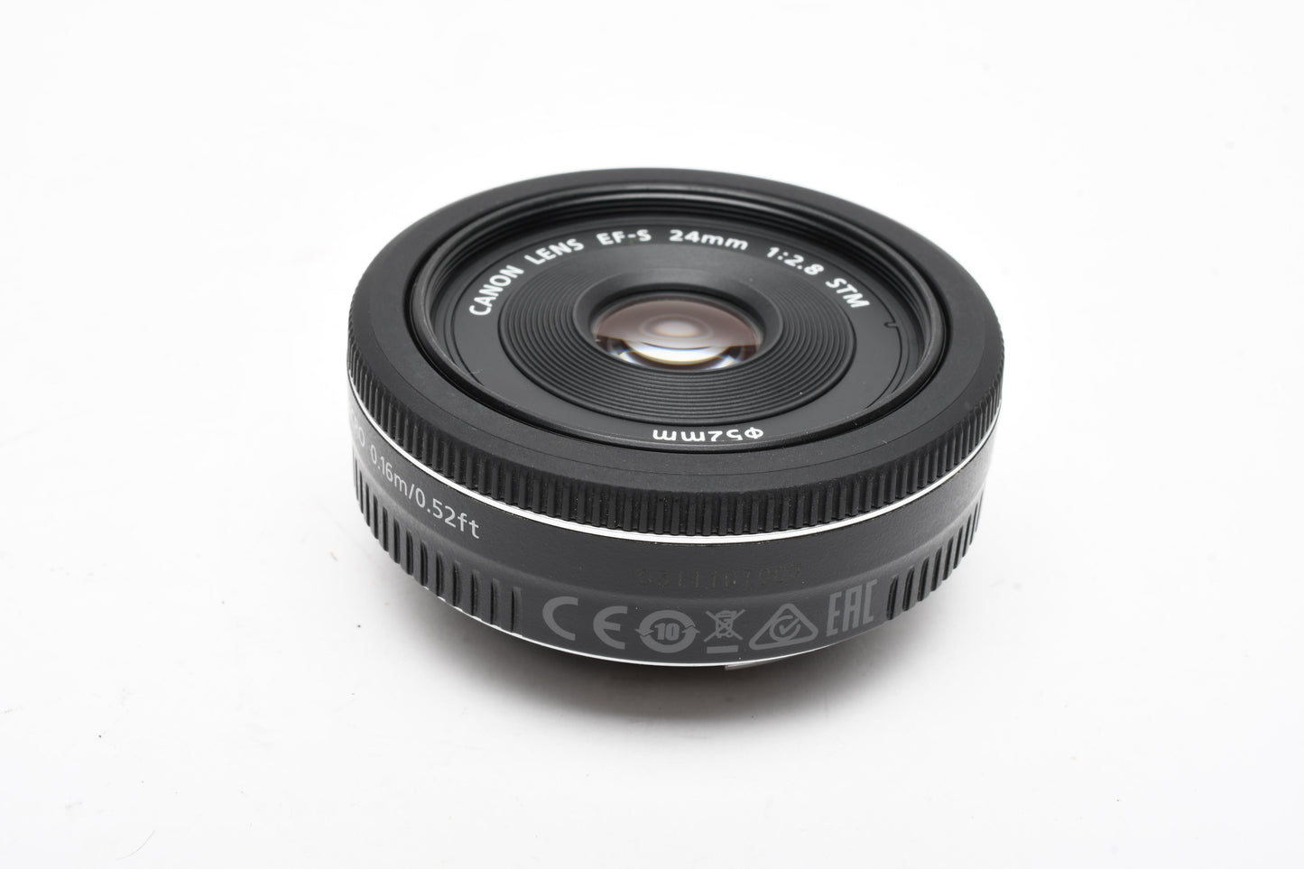 Canon EFS 24mm F2.8 STM Pancake macro lens, w/Caps, Mint