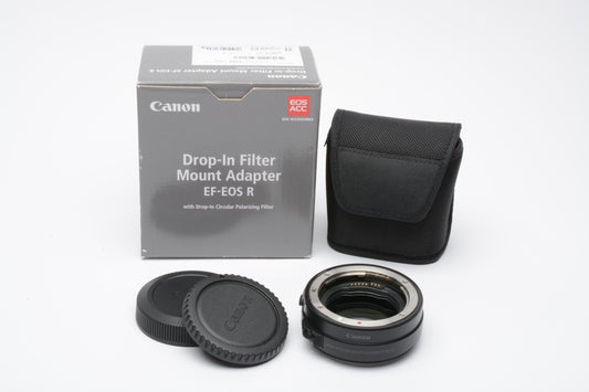 Canon Drop-In Filter Mount Adapter EF-EOS R with Circular Polarizer Filter, Mint- Boxed