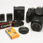 Canon EOS Rebel T7 DSLR w/18-55mm f3.5-5.6 IS II, 2 batts+charger+remote+strap