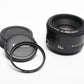 Canon EF 50mm f1.8 II prime lens, caps, Clean, + UV filter