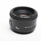 Canon EF 50mm f1.8 II prime lens, caps, Clean, + UV filter