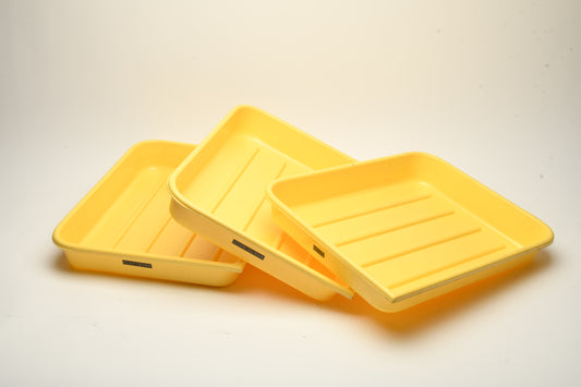 Kodak? Set of 3X 13x16" darkroom print developing trays (yellow) for up to 11x14" prints