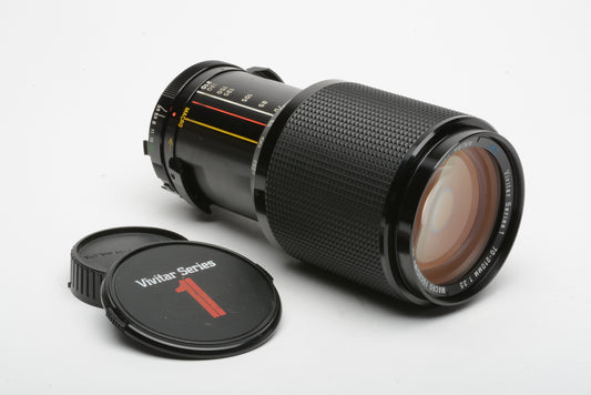 Vivitar 70-210mm f3.5 VMC Series 1 Macro lens Minolta MD mount, caps