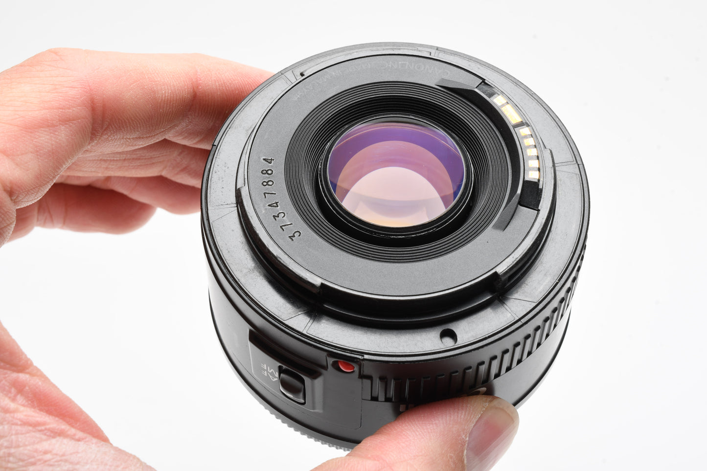 Canon EF 50mm f1.8 II prime lens, caps, Clean, + UV filter