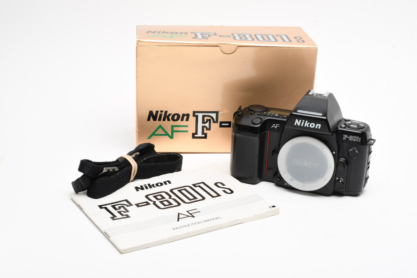 Nikon F-801s (N8008s) SLR Body, Clean, accurate +Eyepiece, Strap, Manual, Box
