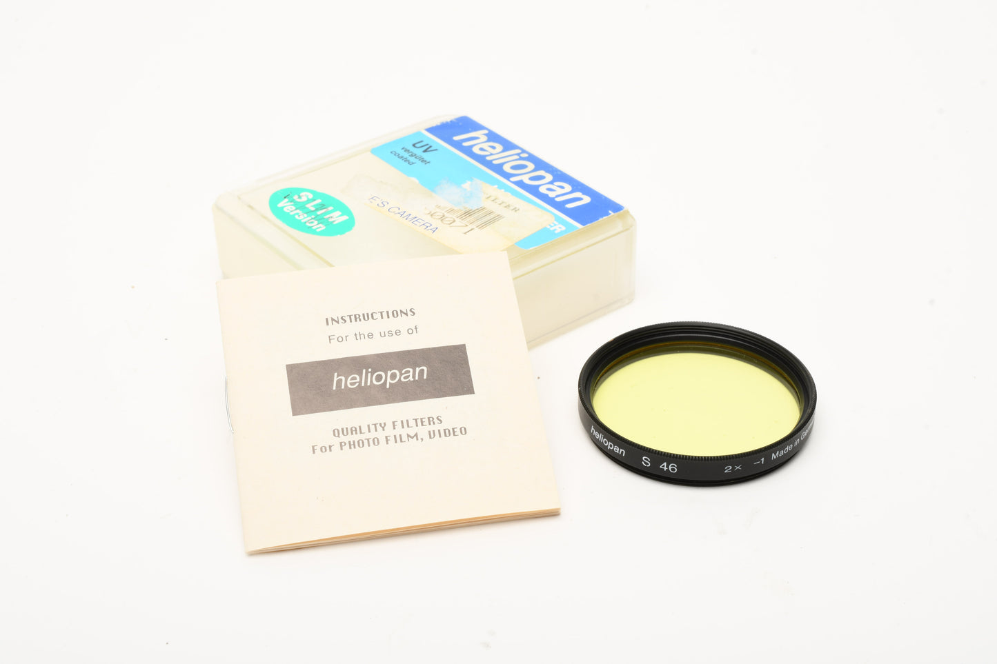 Heliopan S 46 2x -1 46mm yellow filter w/ case and instructions