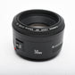 Canon EF 50mm f1.8 II prime lens, caps, hood, UV filter, Great