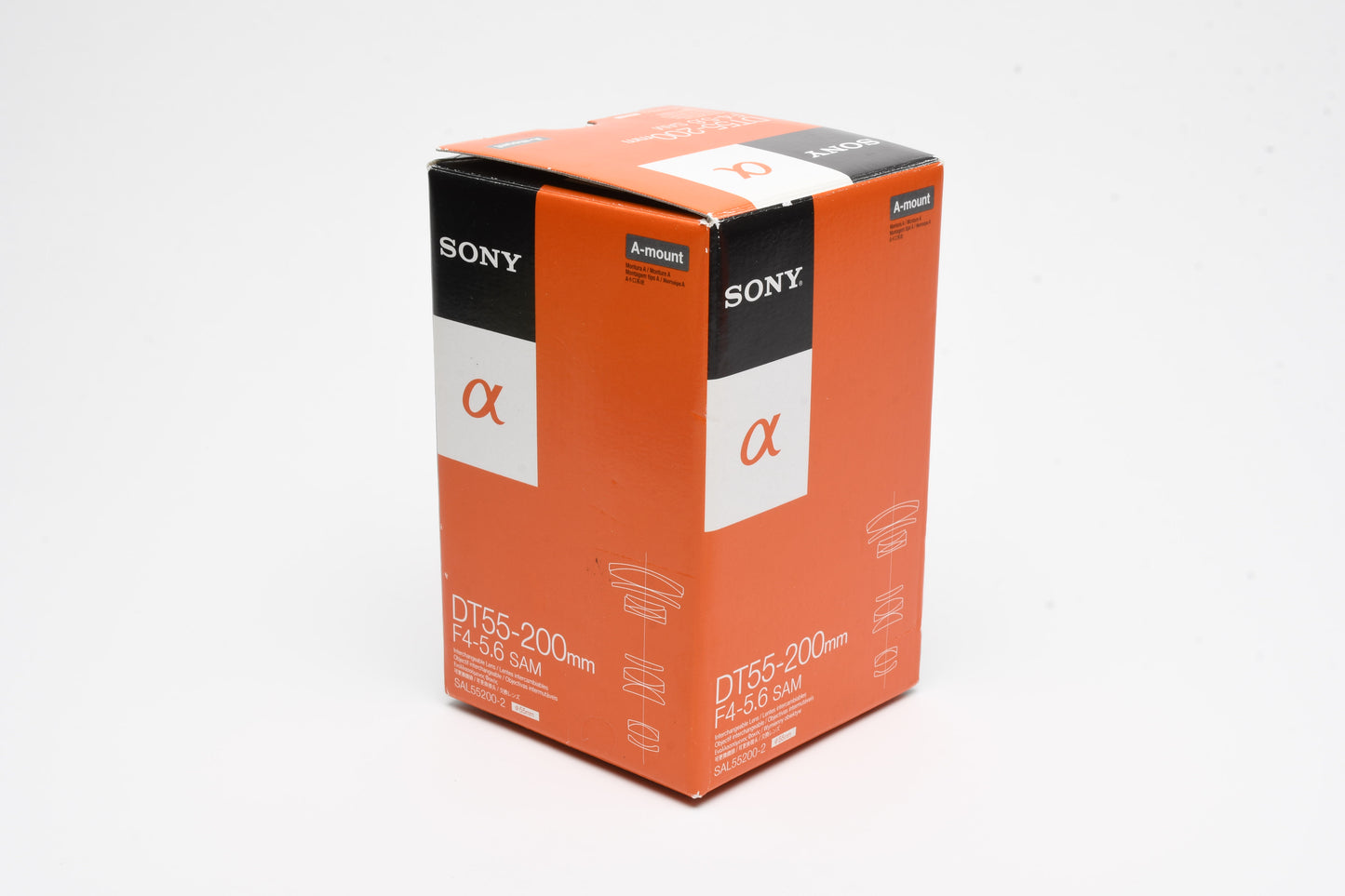 Sony AF 55-200mm f4-5.6 v.2 DT SAM lens, caps, hood, Boxed, Mint-